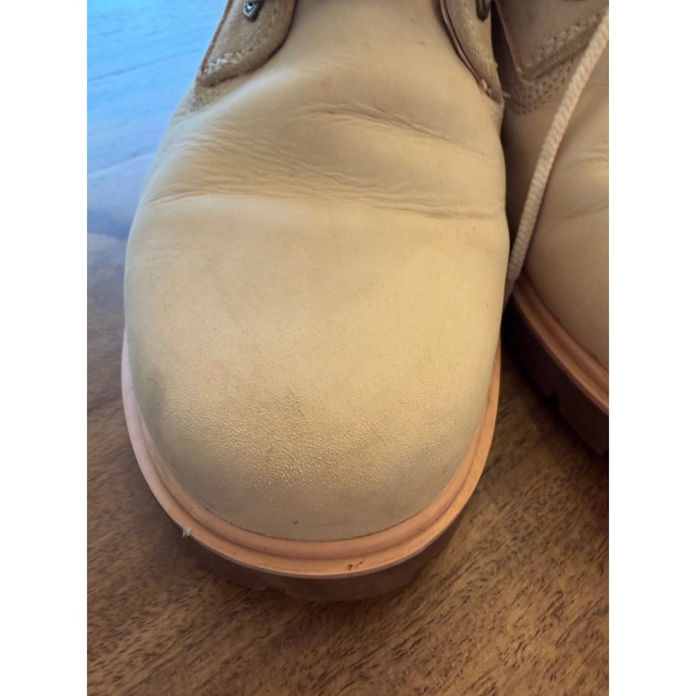 Timberland Womens Cream Suede Leather Shearling Lined Lace Up Boots Size 7 - Picture 10 of 12